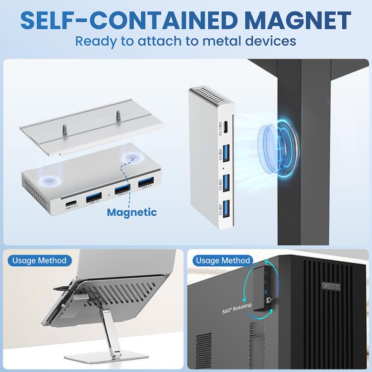HST-3A1C 4 in 1 USB 3.0 Detachable Magnetic Docking Station
