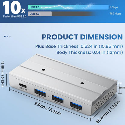 HST-3A1C 4 in 1 USB 3.0 Detachable Magnetic Docking Station