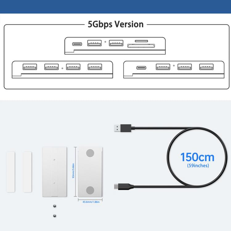 HST-3A1C 4 in 1 USB 3.0 Detachable Magnetic Docking Station