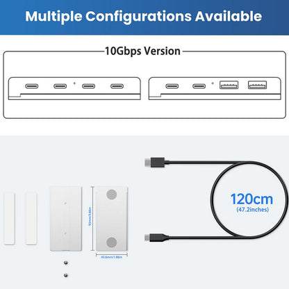 HST-4C 4 in 1 USB 3.2 10Gbps Detachable Magnetic Docking Station