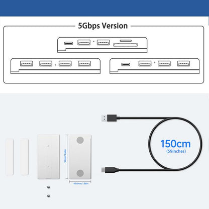 HST-4C 4 in 1 USB 3.2 10Gbps Detachable Magnetic Docking Station
