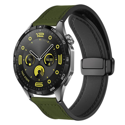 xDfind Crazy Horse Pattern Silicone Skin Magnetic Buckle Watch Band, 18mm, 20mm, 22mm