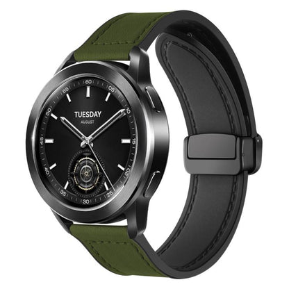 xDfind Crazy Horse Pattern Silicone Skin Magnetic Buckle Watch Band, 18mm, 20mm, 22mm