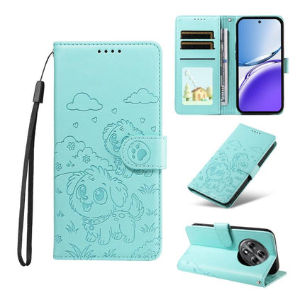 Embossed Heart Dog RFID Blocking Wallet Leather Phone Case, For Realme 16 Pro+ 5G Global, For Realme 16 Pro 5G Global, For Realme 15X 5G India / C85 5G, For Realme C85 Pro 4G, For Realme Narzo 80 Lite 4G / Note 70T, For Realme 15 5G / 15 Pro 5G Global ...