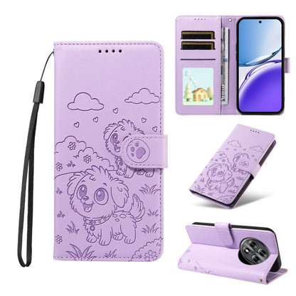 Embossed Heart Dog RFID Blocking Wallet Leather Phone Case, For Realme 16 Pro+ 5G Global, For Realme 16 Pro 5G Global, For Realme 15X 5G India / C85 5G, For Realme C85 Pro 4G, For Realme Narzo 80 Lite 4G / Note 70T, For Realme 15 5G / 15 Pro 5G Global ...