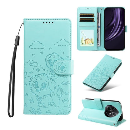 Embossed Heart Dog RFID Blocking Wallet Leather Phone Case, For Realme 16 Pro+ 5G Global, For Realme 16 Pro 5G Global, For Realme 15X 5G India / C85 5G, For Realme C85 Pro 4G, For Realme Narzo 80 Lite 4G / Note 70T, For Realme 15 5G / 15 Pro 5G Global ...