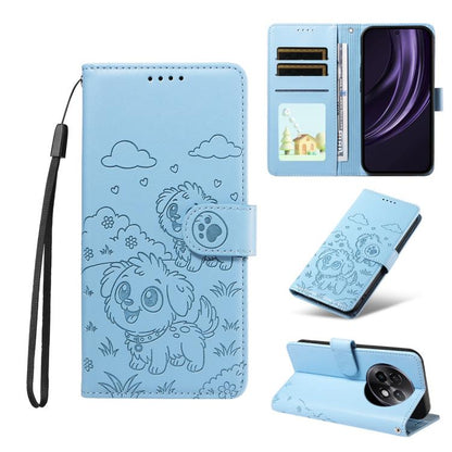 Embossed Heart Dog RFID Blocking Wallet Leather Phone Case, For Realme 16 Pro+ 5G Global, For Realme 16 Pro 5G Global, For Realme 15X 5G India / C85 5G, For Realme C85 Pro 4G, For Realme Narzo 80 Lite 4G / Note 70T, For Realme 15 5G / 15 Pro 5G Global ...