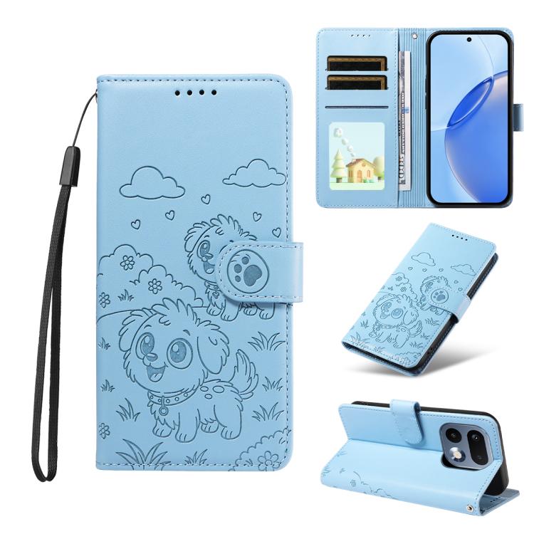 Embossed Heart Dog RFID Blocking Wallet Leather Phone Case, For Realme P4R 5G / P4x 4G / C100 4G / C100i, For Realme 16 Pro+ 5G Global, For Realme 16 Pro 5G Global, For Realme P4x 5G, For Realme 15X 5G India / C85 5G, For Realme C85 Pro 4G             ...