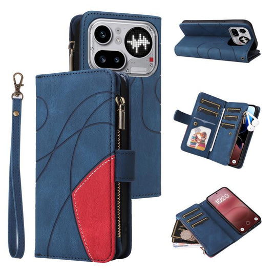 Dual-color Splicing Flip Leather Phone Case, For Nothing Phone 4a Pro, For Nothing Phone 4a, For Nothing Phone 3, For Nothing CMF Phone 2 Pro, For Nothing Phone 3A, For Nothing Phone 3A Pro