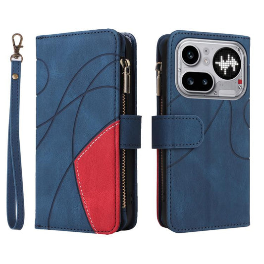 Dual-color Splicing Flip Leather Phone Case, For Nothing Phone 4a Pro, For Nothing Phone 4a, For Nothing Phone 3, For Nothing CMF Phone 2 Pro, For Nothing Phone 3A, For Nothing Phone 3A Pro