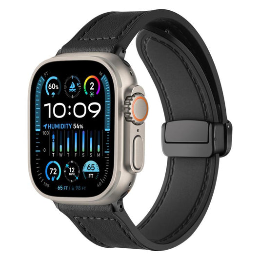 xDfind Crazy Horse Muster Silikonarmband mit Magnetschnalle, für Apple Watch 42 / 44 / 45 / 46 / 49mm, für Apple Watch 38 / 40 / 41 / S10 42mm