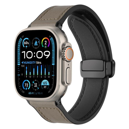 xDfind Crazy Horse Muster Silikonarmband mit Magnetschnalle, für Apple Watch 42 / 44 / 45 / 46 / 49mm, für Apple Watch 38 / 40 / 41 / S10 42mm