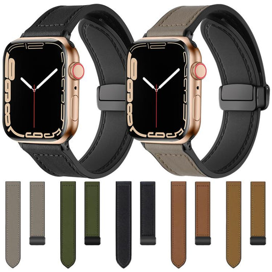 xDfind Crazy Horse Pattern Silicone Skin Magnetic Buckle Watch Band