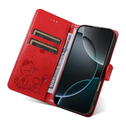 Cat and Bee Embossed Flip Leather Phone Case, For Nothing Phone 4a Pro, For Nothing Phone 4a, For Nothing Phone 3, For Nothing CMF Phone 2 Pro, For Nothing Phone 3A, For Nothing Phone 3A Pro