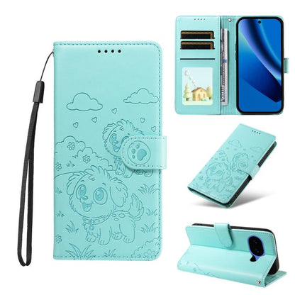 Embossed Heart Dog RFID Blocking Wallet Leather Phone Case, For Google Pixel 11 Pro XL, For Google Pixel 11 / 11 Pro, For Google Pixel 10a, For Google Pixel 10 Pro XL / 9 Pro XL, For Google Pixel 10 / 10 Pro / 9 / 9 Pro, For Google Pixel 9a