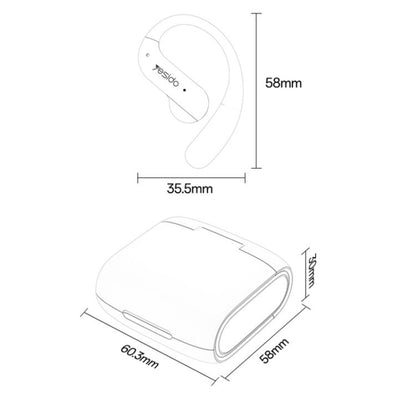 Yesido YSP28 ENC Noise Reduction Ear-hook Open OWS Bluetooth Earphone