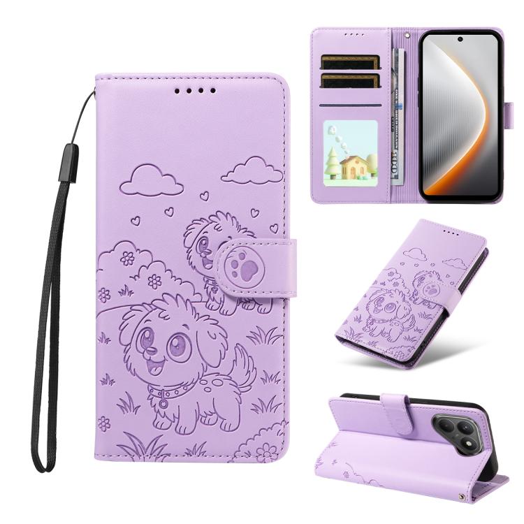 Embossed Heart Dog RFID Blocking Wallet Leather Phone Case, For Tecno Spark 40 5G / GO 5G 2025, For Tecno Spark Go 2024 / 20 4G / Pop 8, For Tecno Pova 7 Pro 5G, For Tecno Pova 7 5G, For Tecno Spark 40 Pro+ 4G, For Tecno Spark 40 Pro 4G                ...