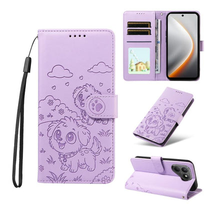 Embossed Heart Dog RFID Blocking Wallet Leather Phone Case, For Tecno Spark 40 5G / GO 5G 2025, For Tecno Spark Go 2024 / 20 4G / Pop 8, For Tecno Pova 7 Pro 5G, For Tecno Pova 7 5G, For Tecno Spark 40 Pro+ 4G, For Tecno Spark 40 Pro 4G                ...