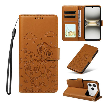 Embossed Heart Dog RFID Blocking Wallet Leather Phone Case, For Tecno Spark 40 5G / GO 5G 2025, For Tecno Spark Go 2024 / 20 4G / Pop 8, For Tecno Pova 7 Pro 5G, For Tecno Pova 7 5G, For Tecno Spark 40 Pro+ 4G, For Tecno Spark 40 Pro 4G                ...