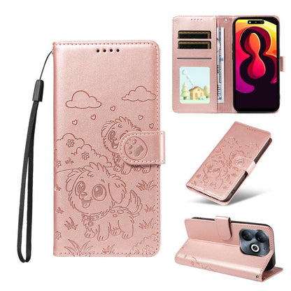 Embossed Heart Dog RFID Blocking Wallet Leather Phone Case, For Tecno Spark 40 5G / GO 5G 2025, For Tecno Spark Go 2024 / 20 4G / Pop 8, For Tecno Pova 7 Pro 5G, For Tecno Pova 7 5G, For Tecno Spark 40 Pro+ 4G, For Tecno Spark 40 Pro 4G                ...