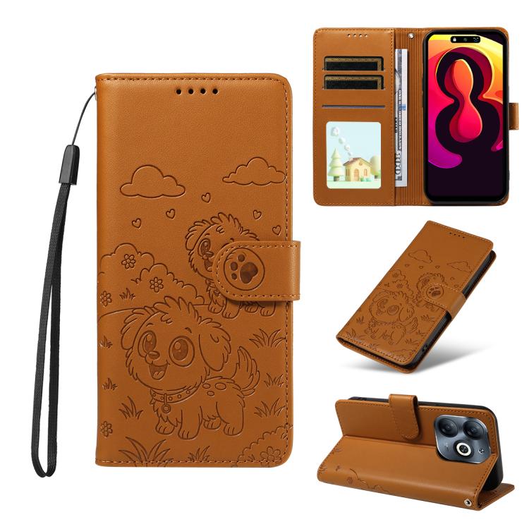 Embossed Heart Dog RFID Blocking Wallet Leather Phone Case, For Tecno Spark 40 5G / GO 5G 2025, For Tecno Spark Go 2024 / 20 4G / Pop 8, For Tecno Pova 7 Pro 5G, For Tecno Pova 7 5G, For Tecno Spark 40 Pro+ 4G, For Tecno Spark 40 Pro 4G                ...