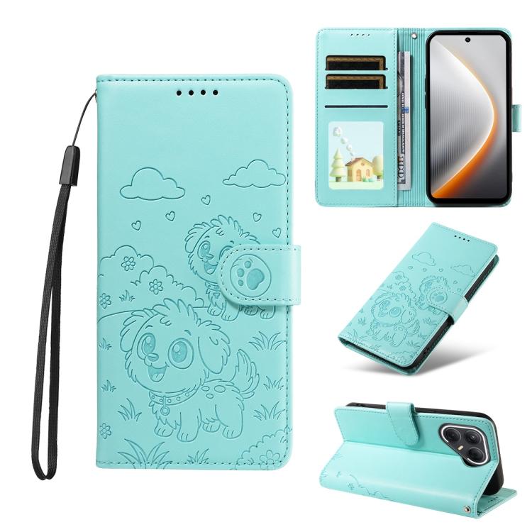 Embossed Heart Dog RFID Blocking Wallet Leather Phone Case, For Tecno Spark 40 5G / GO 5G 2025, For Tecno Spark Go 2024 / 20 4G / Pop 8, For Tecno Pova 7 Pro 5G, For Tecno Pova 7 5G, For Tecno Spark 40 Pro+ 4G, For Tecno Spark 40 Pro 4G                ...