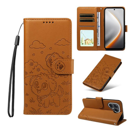 Embossed Heart Dog RFID Blocking Wallet Leather Phone Case, For Tecno Spark 40 5G / GO 5G 2025, For Tecno Spark Go 2024 / 20 4G / Pop 8, For Tecno Pova 7 Pro 5G, For Tecno Pova 7 5G, For Tecno Spark 40 Pro+ 4G, For Tecno Spark 40 Pro 4G                ...