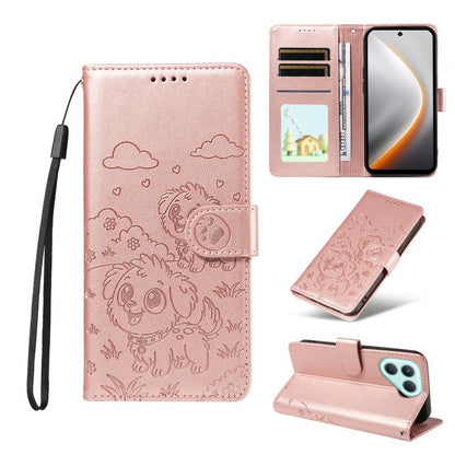 Embossed Heart Dog RFID Blocking Wallet Leather Phone Case, For Tecno Spark 40 5G / GO 5G 2025, For Tecno Spark Go 2024 / 20 4G / Pop 8, For Tecno Pova 7 Pro 5G, For Tecno Pova 7 5G, For Tecno Spark 40 Pro+ 4G, For Tecno Spark 40 Pro 4G                ...