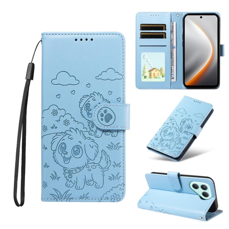 Embossed Heart Dog RFID Blocking Wallet Leather Phone Case, For Tecno Spark 40 5G / GO 5G 2025, For Tecno Spark Go 2024 / 20 4G / Pop 8, For Tecno Pova 7 Pro 5G, For Tecno Pova 7 5G, For Tecno Spark 40 Pro+ 4G, For Tecno Spark 40 Pro 4G                ...