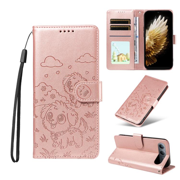 Embossed Heart Dog RFID Blocking Wallet Leather Phone Case, For Tecno Spark 40 5G / GO 5G 2025, For Tecno Spark Go 2024 / 20 4G / Pop 8, For Tecno Pova 7 Pro 5G, For Tecno Pova 7 5G, For Tecno Spark 40 Pro+ 4G, For Tecno Spark 40 Pro 4G                ...