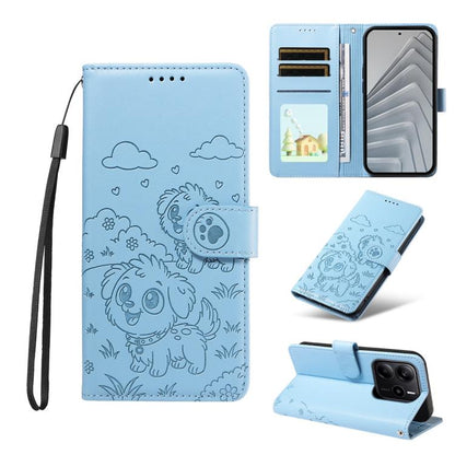 Embossed Heart Dog RFID Blocking Wallet Leather Phone Case, For Redmi Note 14 4G 164.84mm, For Redmi Note 14 Pro+ 5G / 14 Pro 4G, For Redmi Turbo 4 5G / Poco X7 Pro 5G, For Redmi Note 14 5G / Poco M7 Pro 5G, For Redmi Note 14 4G 163.25mm               ...