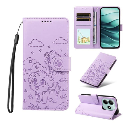 Embossed Heart Dog RFID Blocking Wallet Leather Phone Case, For Redmi Note 14 4G 164.84mm, For Redmi Note 14 Pro+ 5G / 14 Pro 4G, For Redmi Turbo 4 5G / Poco X7 Pro 5G, For Redmi Note 14 5G / Poco M7 Pro 5G, For Redmi Note 14 4G 163.25mm               ...