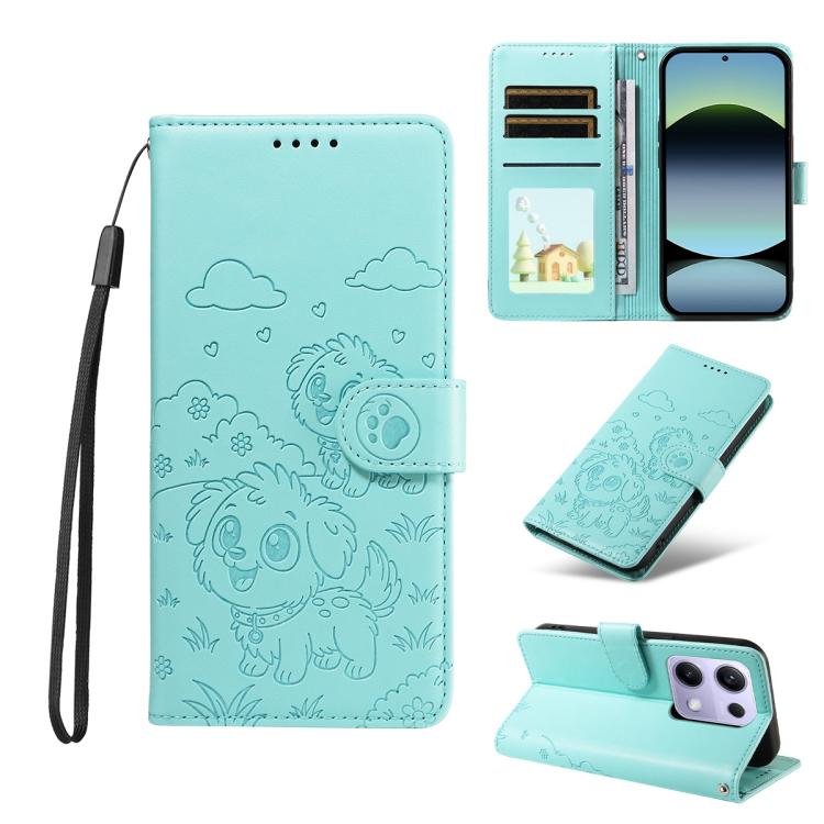 Embossed Heart Dog RFID Blocking Wallet Leather Phone Case, For Redmi 15a Global, For Redmi Note 15 Pro+ 5G Global 163.3mm, For Redmi Note 15 4G / 5G Global 164mm, For Redmi K90 Pro Max / Poco F8 Ultra, For Redmi Note 15 Pro 4G Global 163.2mm          ...