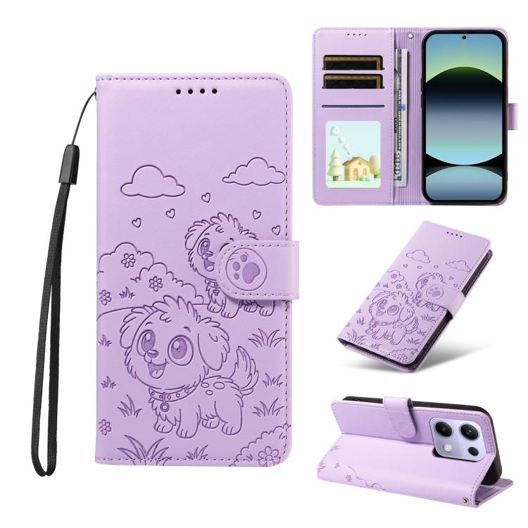 Embossed Heart Dog RFID Blocking Wallet Leather Phone Case, For Redmi 15a Global, For Redmi Note 15 Pro+ 5G Global 163.3mm, For Redmi Note 15 4G / 5G Global 164mm, For Redmi K90 Pro Max / Poco F8 Ultra, For Redmi Note 15 Pro 4G Global 163.2mm          ...