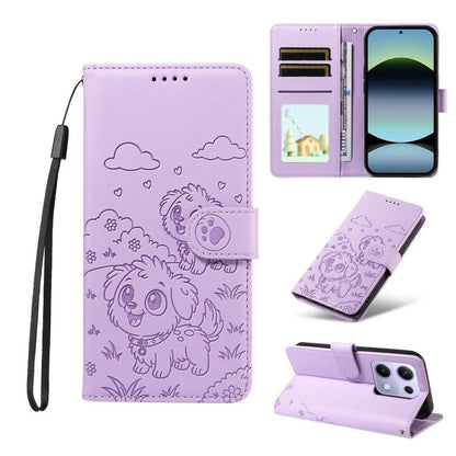 Embossed Heart Dog RFID Blocking Wallet Leather Phone Case, For Redmi 15a Global, For Redmi Note 15 Pro+ 5G Global 163.3mm, For Redmi Note 15 4G / 5G Global 164mm, For Redmi K90 Pro Max / Poco F8 Ultra, For Redmi Note 15 Pro 4G Global 163.2mm          ...