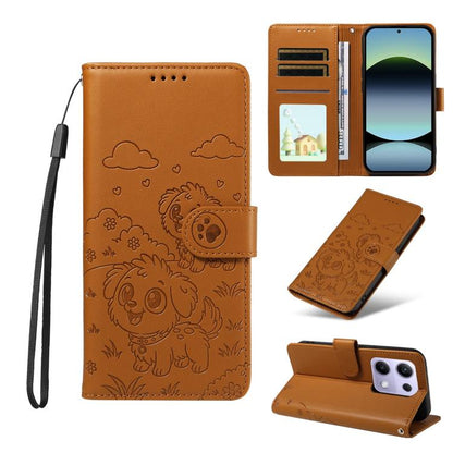 Embossed Heart Dog RFID Blocking Wallet Leather Phone Case, For Redmi 15a Global, For Redmi Note 15 Pro+ 5G Global 163.3mm, For Redmi Note 15 4G / 5G Global 164mm, For Redmi K90 Pro Max / Poco F8 Ultra, For Redmi Note 15 Pro 4G Global 163.2mm          ...