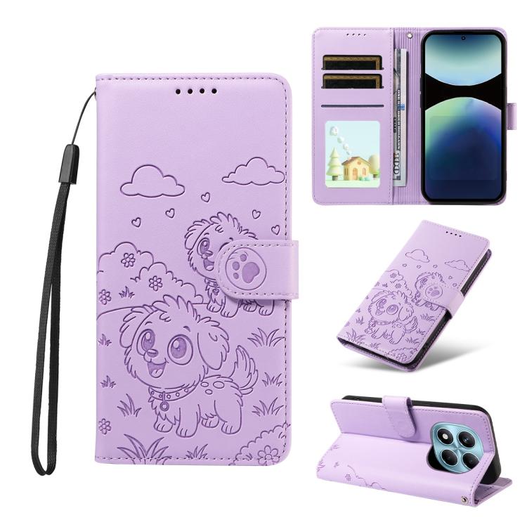 Embossed Heart Dog RFID Blocking Wallet Leather Phone Case, For Redmi Note 14 4G 164.84mm, For Redmi Note 14 Pro+ 5G / 14 Pro 4G, For Redmi Turbo 4 5G / Poco X7 Pro 5G, For Redmi Note 14 5G / Poco M7 Pro 5G, For Redmi Note 14 4G 163.25mm               ...