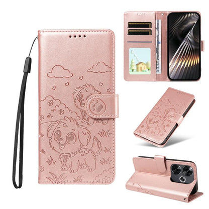 Embossed Heart Dog RFID Blocking Wallet Leather Phone Case, For Redmi Note 14 4G 164.84mm, For Redmi Note 14 Pro+ 5G / 14 Pro 4G, For Redmi Turbo 4 5G / Poco X7 Pro 5G, For Redmi Note 14 5G / Poco M7 Pro 5G, For Redmi Note 14 4G 163.25mm               ...