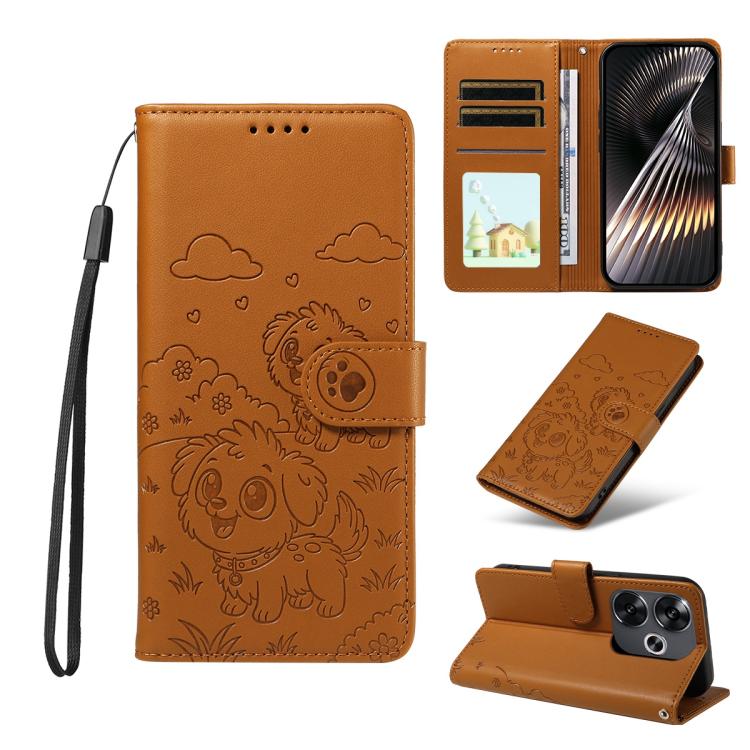 Embossed Heart Dog RFID Blocking Wallet Leather Phone Case, For Redmi Note 14 4G 164.84mm, For Redmi Note 14 Pro+ 5G / 14 Pro 4G, For Redmi Turbo 4 5G / Poco X7 Pro 5G, For Redmi Note 14 5G / Poco M7 Pro 5G, For Redmi Note 14 4G 163.25mm               ...