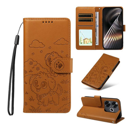 Embossed Heart Dog RFID Blocking Wallet Leather Phone Case, For Redmi Note 14 4G 164.84mm, For Redmi Note 14 Pro+ 5G / 14 Pro 4G, For Redmi Turbo 4 5G / Poco X7 Pro 5G, For Redmi Note 14 5G / Poco M7 Pro 5G, For Redmi Note 14 4G 163.25mm               ...