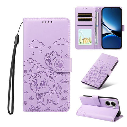 Embossed Heart Dog RFID Blocking Wallet Leather Phone Case, For Redmi Note 14 4G 164.84mm, For Redmi Note 14 Pro+ 5G / 14 Pro 4G, For Redmi Turbo 4 5G / Poco X7 Pro 5G, For Redmi Note 14 5G / Poco M7 Pro 5G, For Redmi Note 14 4G 163.25mm               ...