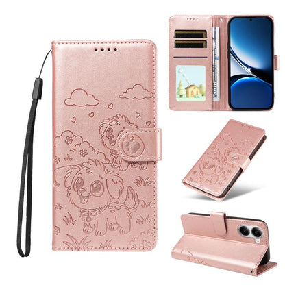 Embossed Heart Dog RFID Blocking Wallet Leather Phone Case, For Redmi Note 14 4G 164.84mm, For Redmi Note 14 Pro+ 5G / 14 Pro 4G, For Redmi Turbo 4 5G / Poco X7 Pro 5G, For Redmi Note 14 5G / Poco M7 Pro 5G, For Redmi Note 14 4G 163.25mm               ...