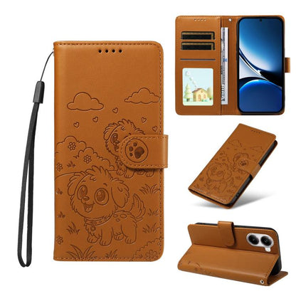 Embossed Heart Dog RFID Blocking Wallet Leather Phone Case, For Redmi Note 14 4G 164.84mm, For Redmi Note 14 Pro+ 5G / 14 Pro 4G, For Redmi Turbo 4 5G / Poco X7 Pro 5G, For Redmi Note 14 5G / Poco M7 Pro 5G, For Redmi Note 14 4G 163.25mm               ...