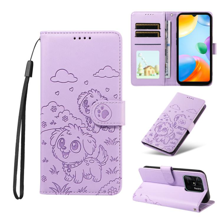 Embossed Heart Dog RFID Blocking Wallet Leather Phone Case, For Redmi Note 14 4G 164.84mm, For Redmi Note 14 Pro+ 5G / 14 Pro 4G, For Redmi Turbo 4 5G / Poco X7 Pro 5G, For Redmi Note 14 5G / Poco M7 Pro 5G, For Redmi Note 14 4G 163.25mm               ...