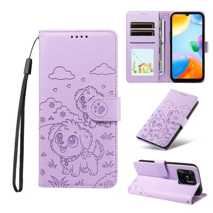 Embossed Heart Dog RFID Blocking Wallet Leather Phone Case, For Redmi Note 14 4G 164.84mm, For Redmi Note 14 Pro+ 5G / 14 Pro 4G, For Redmi Turbo 4 5G / Poco X7 Pro 5G, For Redmi Note 14 5G / Poco M7 Pro 5G, For Redmi Note 14 4G 163.25mm               ...