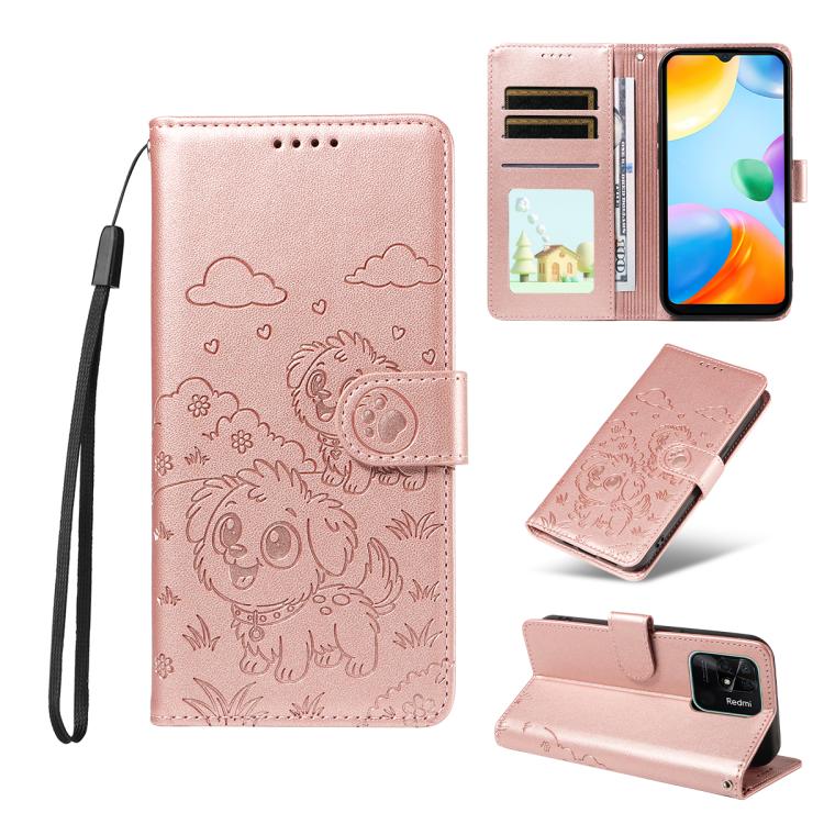 Embossed Heart Dog RFID Blocking Wallet Leather Phone Case, For Redmi Note 14 4G 164.84mm, For Redmi Note 14 Pro+ 5G / 14 Pro 4G, For Redmi Turbo 4 5G / Poco X7 Pro 5G, For Redmi Note 14 5G / Poco M7 Pro 5G, For Redmi Note 14 4G 163.25mm               ...