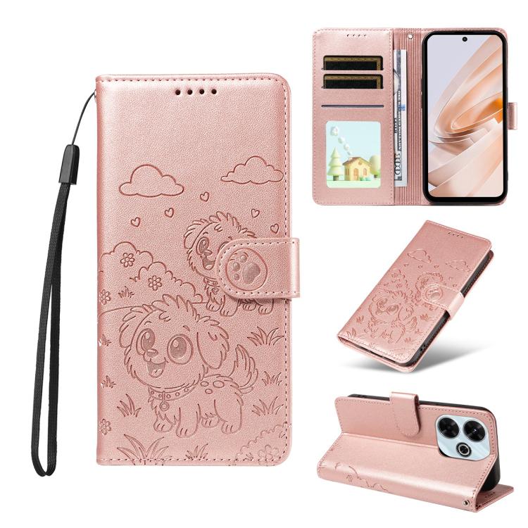 Embossed Heart Dog RFID Blocking Wallet Leather Phone Case, For Redmi 15a Global, For Redmi Note 15 Pro+ 5G Global 163.3mm, For Redmi Note 15 4G / 5G Global 164mm, For Redmi K90 Pro Max / Poco F8 Ultra, For Redmi Note 15 Pro 4G Global 163.2mm          ...