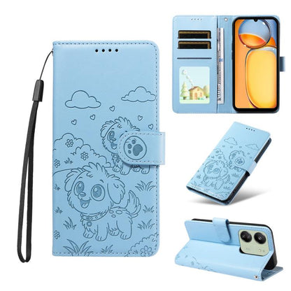 Embossed Heart Dog RFID Blocking Wallet Leather Phone Case, For Redmi Note 14 4G 164.84mm, For Redmi Note 14 Pro+ 5G / 14 Pro 4G, For Redmi Turbo 4 5G / Poco X7 Pro 5G, For Redmi Note 14 5G / Poco M7 Pro 5G, For Redmi Note 14 4G 163.25mm               ...
