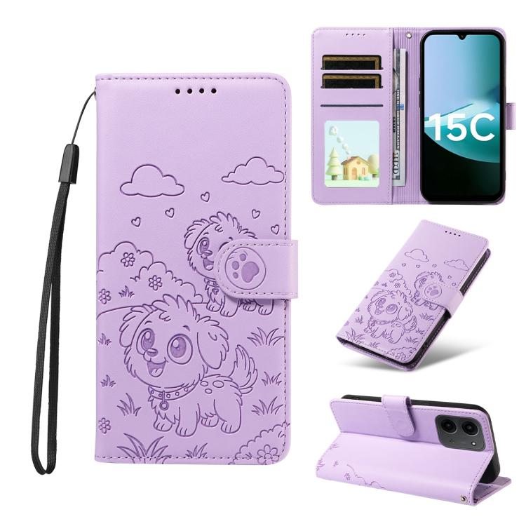 Embossed Heart Dog RFID Blocking Wallet Leather Phone Case, For Redmi 15a Global, For Redmi Note 15 Pro+ 5G Global 163.3mm, For Redmi Note 15 4G / 5G Global 164mm, For Redmi K90 Pro Max / Poco F8 Ultra, For Redmi Note 15 Pro 4G Global 163.2mm          ...