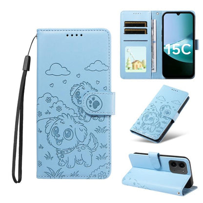 Embossed Heart Dog RFID Blocking Wallet Leather Phone Case, For Redmi 15a Global, For Redmi Note 15 Pro+ 5G Global 163.3mm, For Redmi Note 15 4G / 5G Global 164mm, For Redmi K90 Pro Max / Poco F8 Ultra, For Redmi Note 15 Pro 4G Global 163.2mm          ...